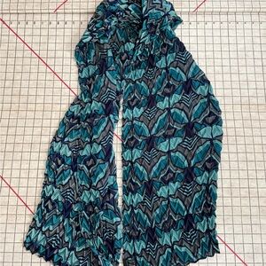 Frank Lloyd Wright Teal and Navy Geometric Scarf